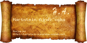 Hartstein Ajnácska névjegykártya